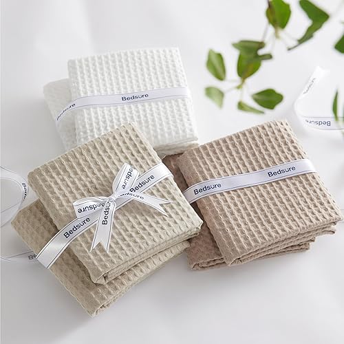 Miniatura 8 de Bedsure Fundas de almohada Euro Sham  Juego de 2 fundas de almohada 100% algodón tejido gofre, ultra suaves y acogedoras para almohadas de cama,