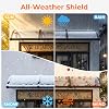 Toldo para puerta de 40x120 pulgadas, panel de policarbonato con protección UV y lluvia, panel de PC irrompible de 5mm, soporta nieve, toldo para exteriores de casa, patio y porche, a prueba de filtraciones, soporte de ABS resistente a la oxidación 7