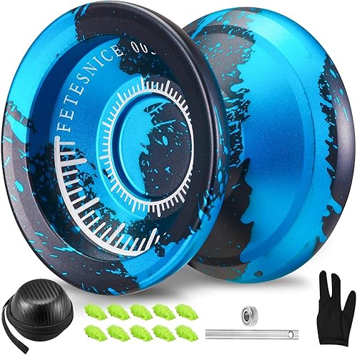 FETESNICE Yoyo Profesional Responsivo yoyo para Principiantes, Yoyos No Responsivos para Adultos, Yoyo de Trucos de Metal para Jugadores Avanzados,
