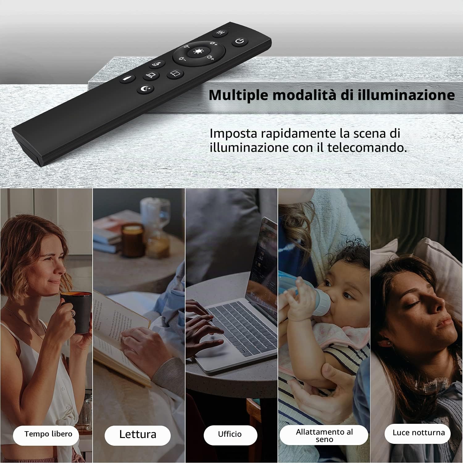 OUTON Lampada da Terra LED Dimmerabile, 12 W/1200 LM, Moderna | Lampada da Lettura Regolabile con 4 Temperature di Colore, Telecomando e Controllo Touch, illuminazione per Soggiorno, Bianco