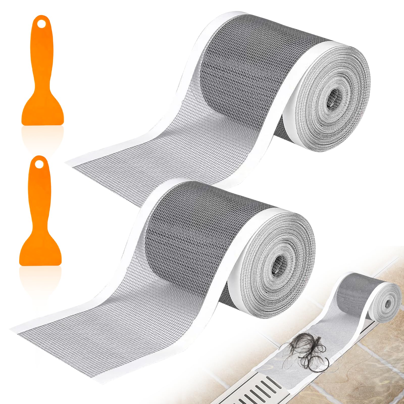 Rete Filtro Capelli Per Scarico Doccia - Adesivo PVC 100mm X 10m Con Spatola, Anti Intasamento - Foto 7