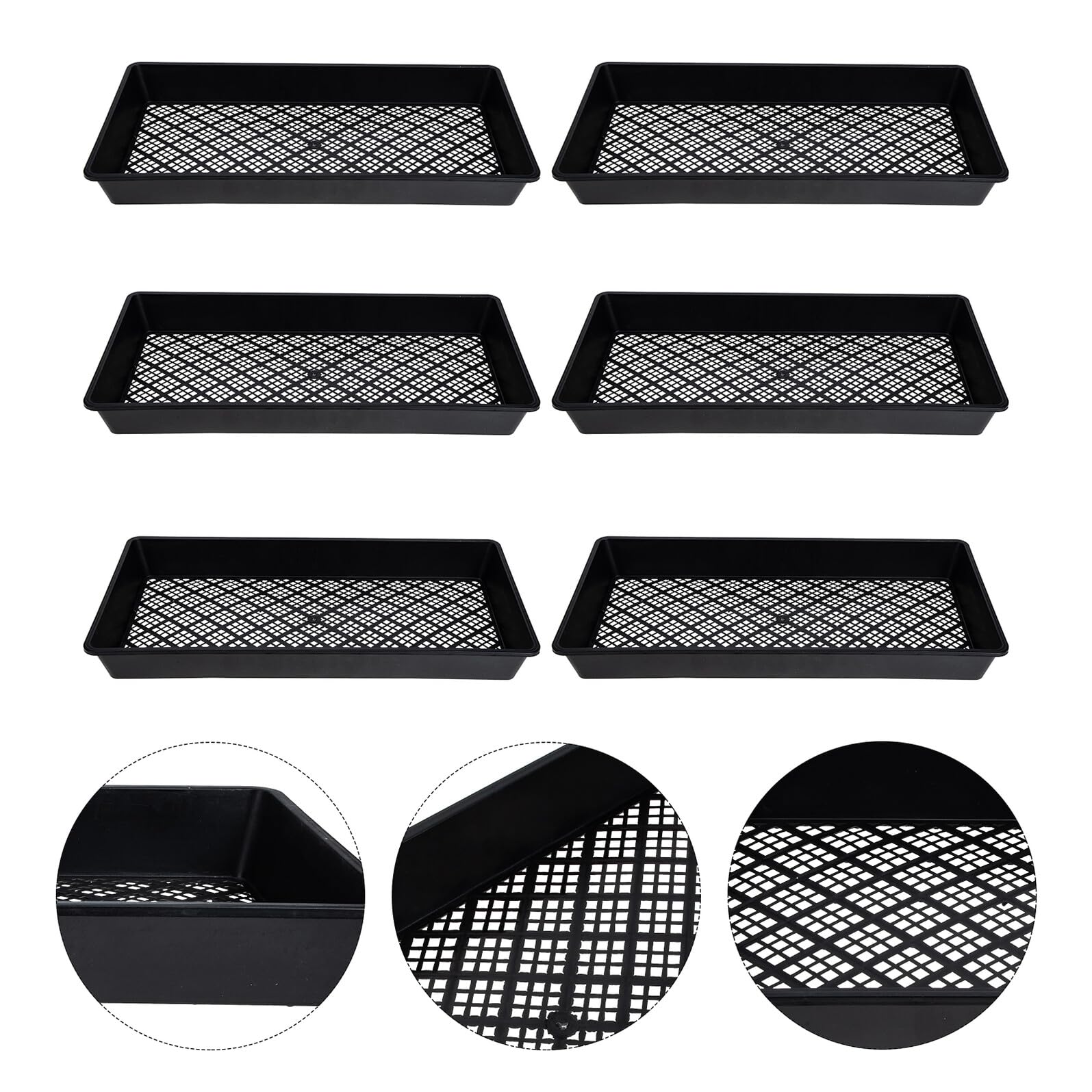 HEMOTON 6pièces Plateau de Germination de Plantes Conteneurs Plastique Plateaux de Pépinière pour Culture de Micro-pousses