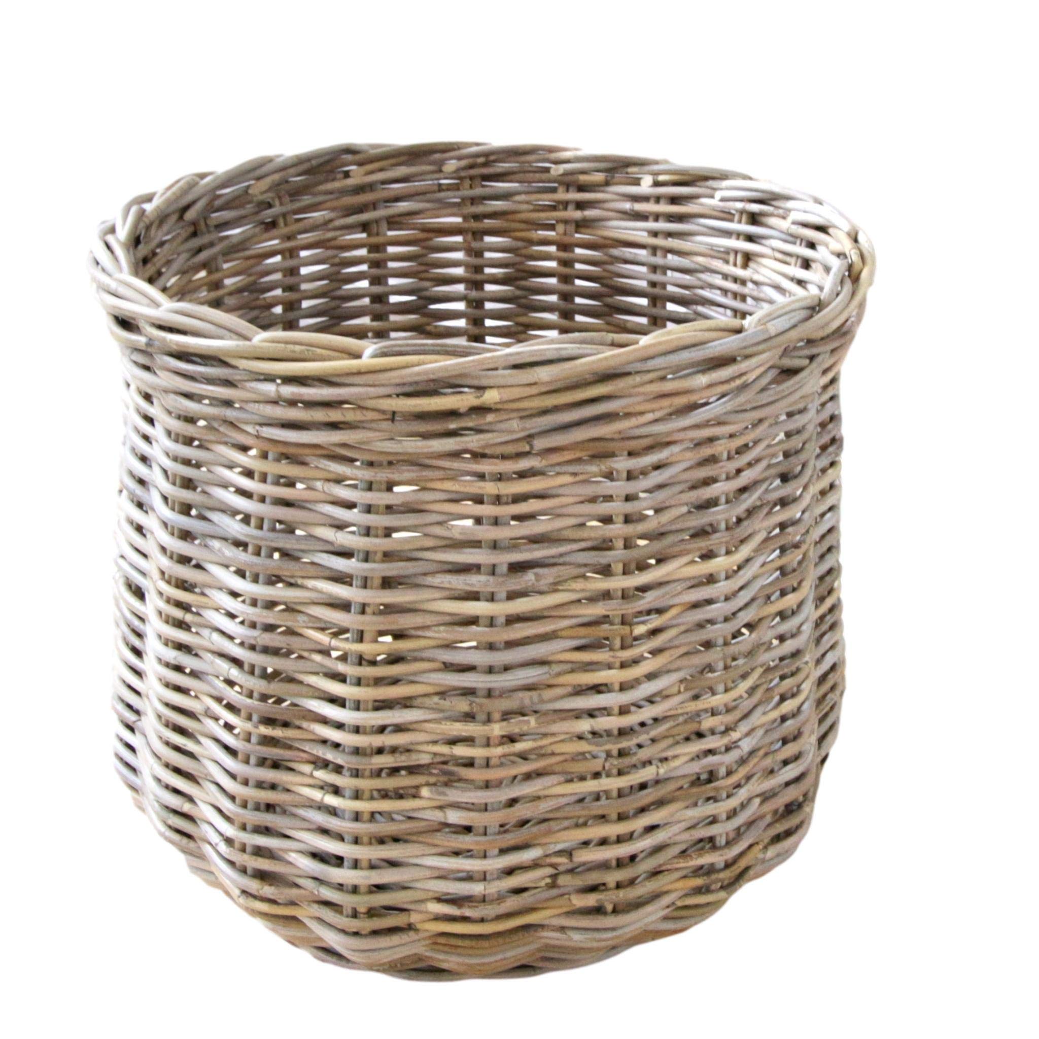 Amazon ラタン バスケット 鉢カバー プランターカバーグレーっぽいアンティークテイストの籐かご 12号 鉢 プランターカバー