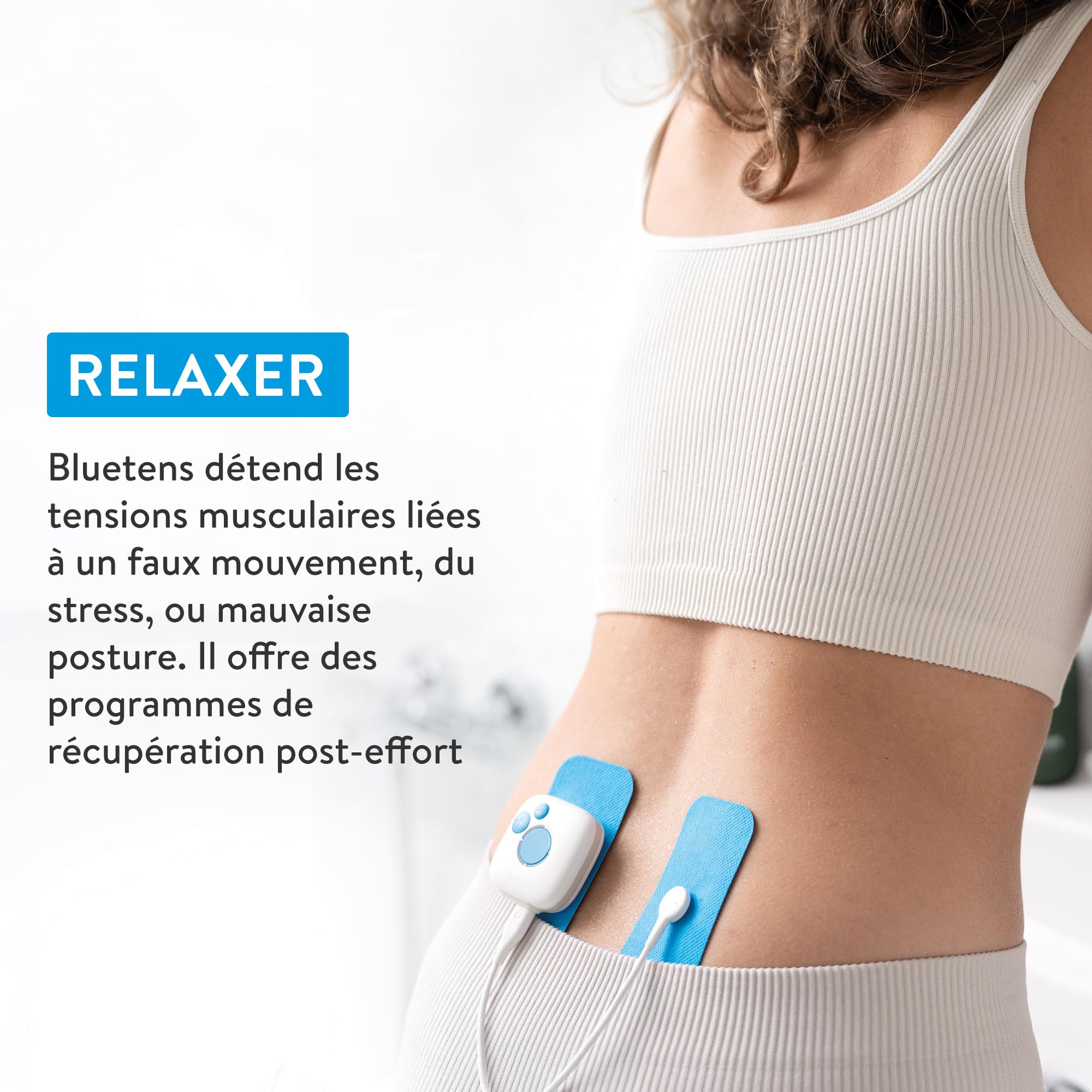 Bluetens Classic 2 Électrostimulateur Connecté TENS/EMS – Appareil Electrostimulation Musculaire et Anti Douleur pour Thérapie, Relaxation, Reeducation, Massage Sportif par Electro-Stimulation
