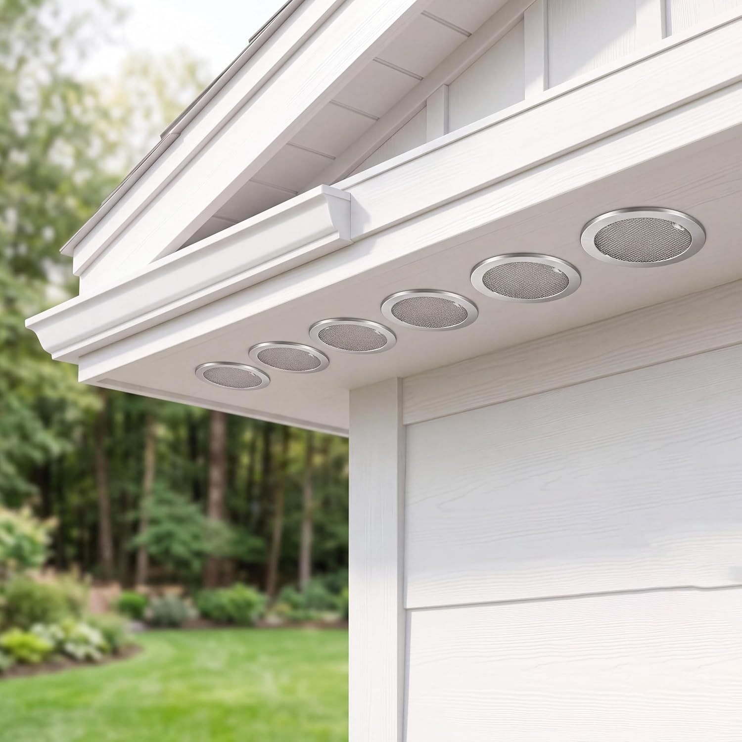1" Round Open Screen Vent, Tab Style, Mill Finish, 6 Pack