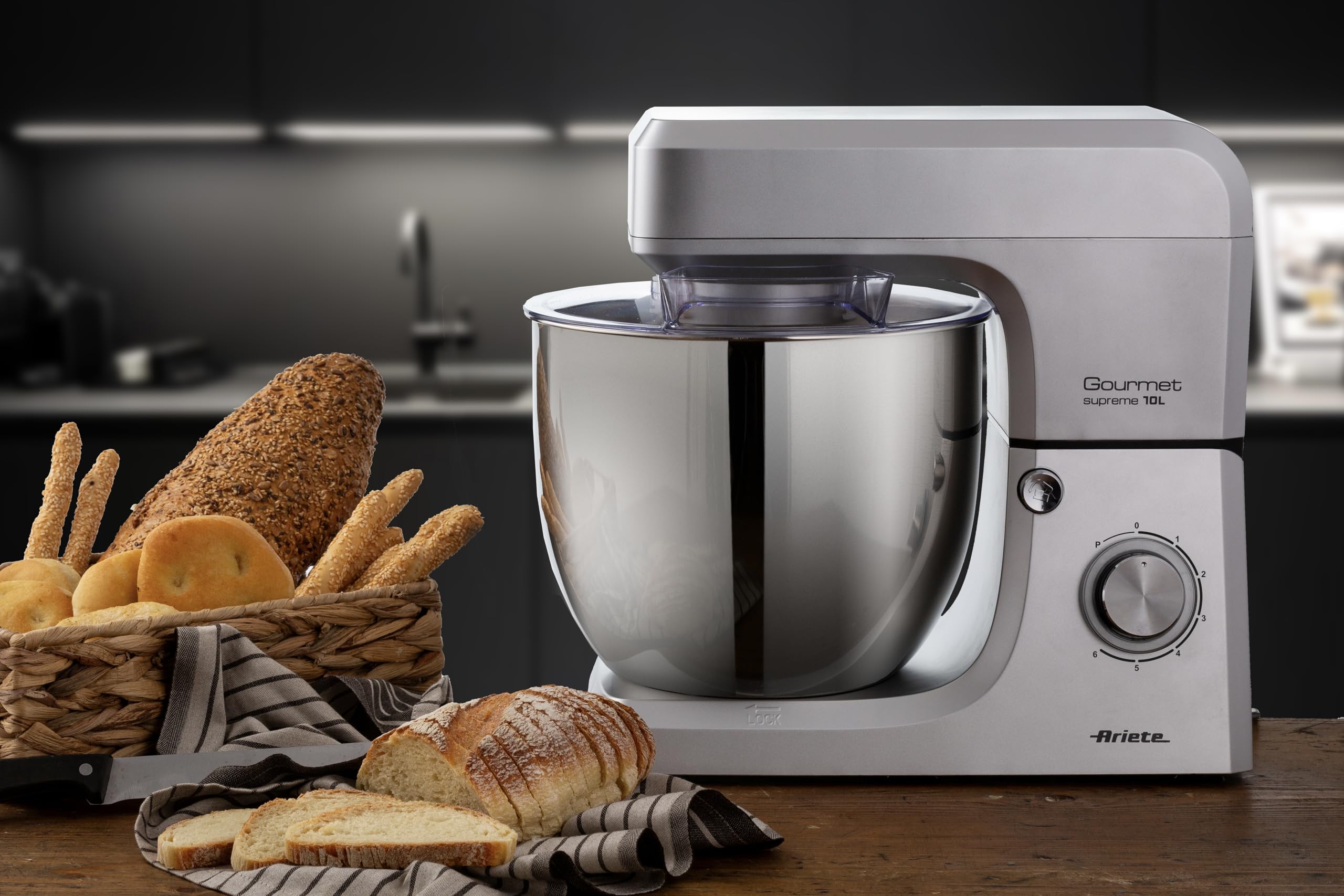 Ariete 1576 Gourmet Supreme 10L, Capacità 10L, 2000W, 6 velocità + Pulse, Accessori per vari impasti