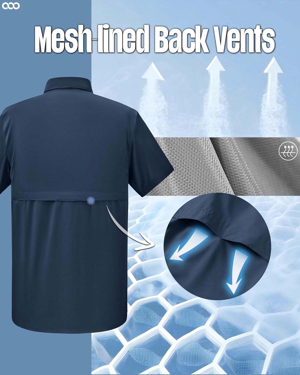 33,000ft Men's Fishing Shirts Lightweight Cool Quick Dry Sun Protection UV Short Sleeve Shirt for Casual Hiking Safari Travel - Image 4