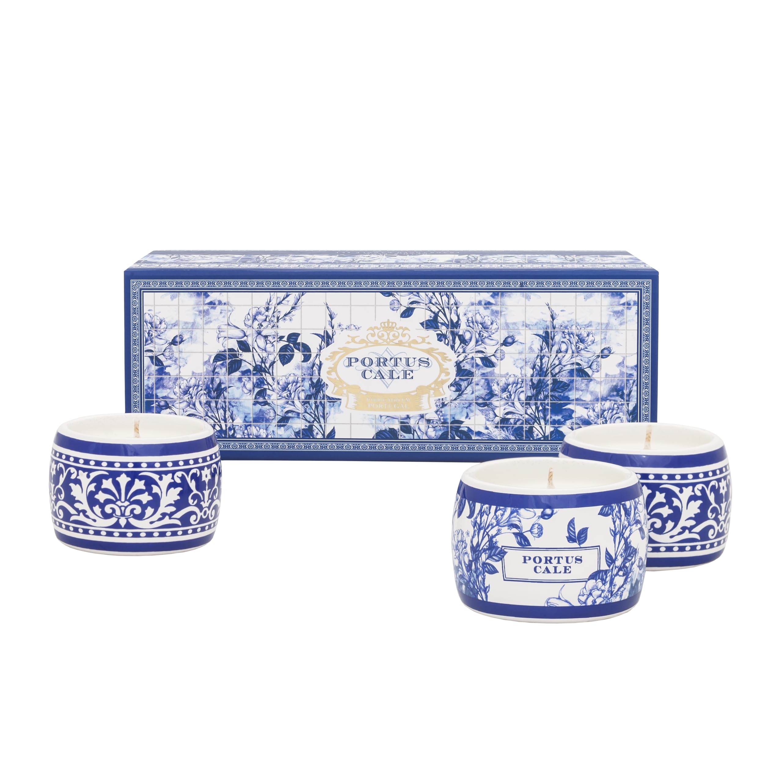 Portus Cale Gold&Blue Tea Light Candle Gift Set