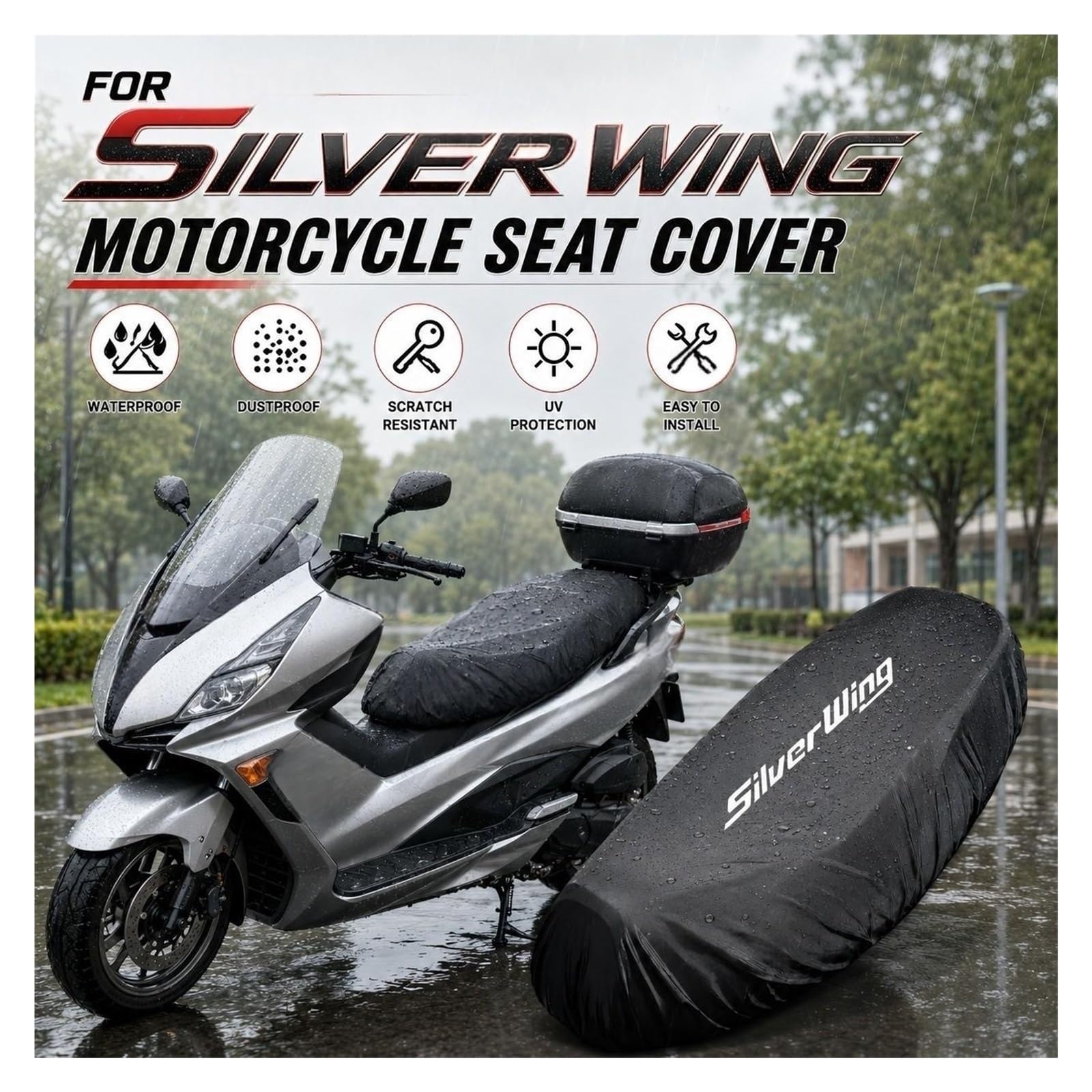 Coprisella Per Hond&a FCS600 Silver Wing GT400 Coprisedile Moto | Per Hond&a FCS600 Silver Wing SilverWing GT400 600 Coprisedile Impermeabile Per Moto Antipioggia