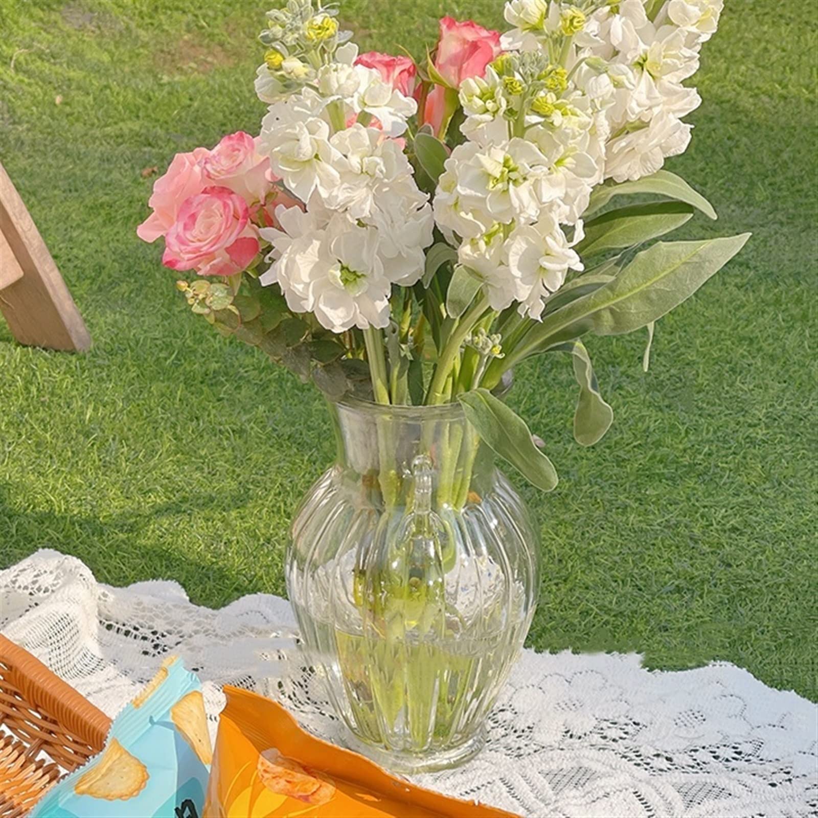 Jarrone Florero de Cristal Azul Creativo, decoración for Sala de Estar, Mesa de té, Escritorio, Cultivo de Agua, arreglo de Flor hidropónica, Botella Decorativa Maceta