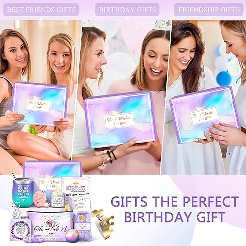 Miniatura 7 de Regalos para mujeres, regalos de cumpleaños para mujeres, cesta de regalos de feliz cumpleaños, juego de regalo para mejores amigas, mujeres,