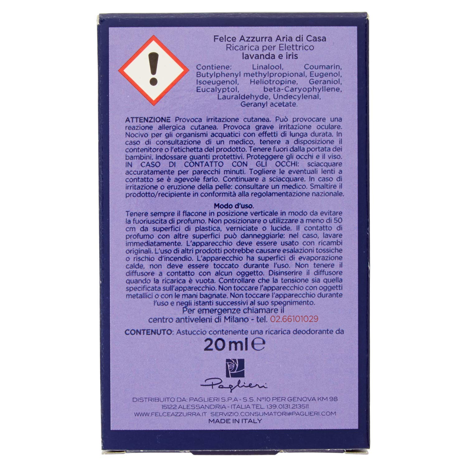 Felce Azzurra Nachfüll-Duft Für Elektrischen Diffusor – Lavendel & Iris, 75 Tage