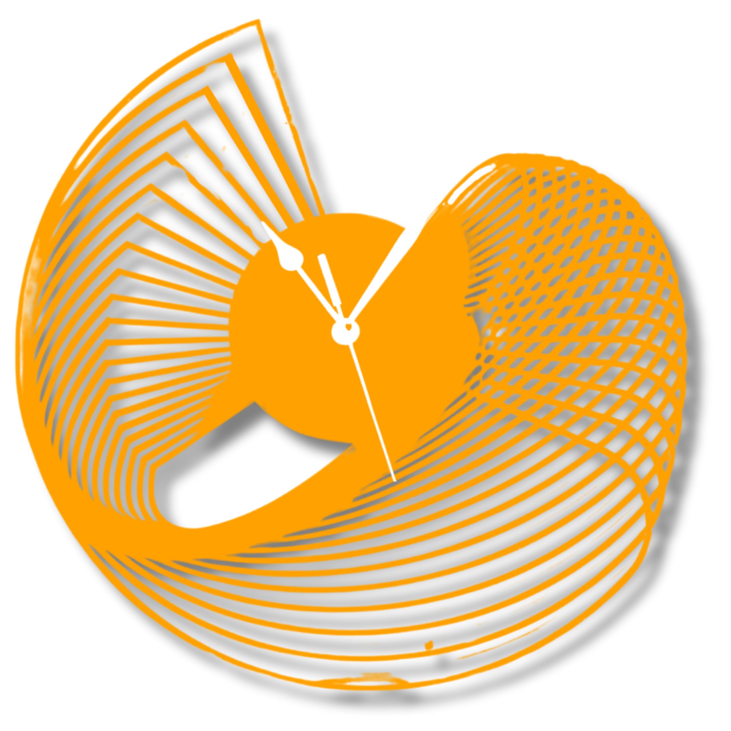 Ventuos 40cm Modern Funky Metal Wall Clock, Unique Abstract Designer Wall Mount Timepiece for Home, Office, Living Room & Bedroom – Stylish Decorative Wall Hanging Clock in Orange-picture-11