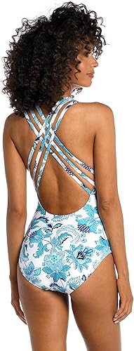 Miniatura 2 de La Blanca Traje de baño de una pieza con múltiples correas y espalda cruzada para mujer