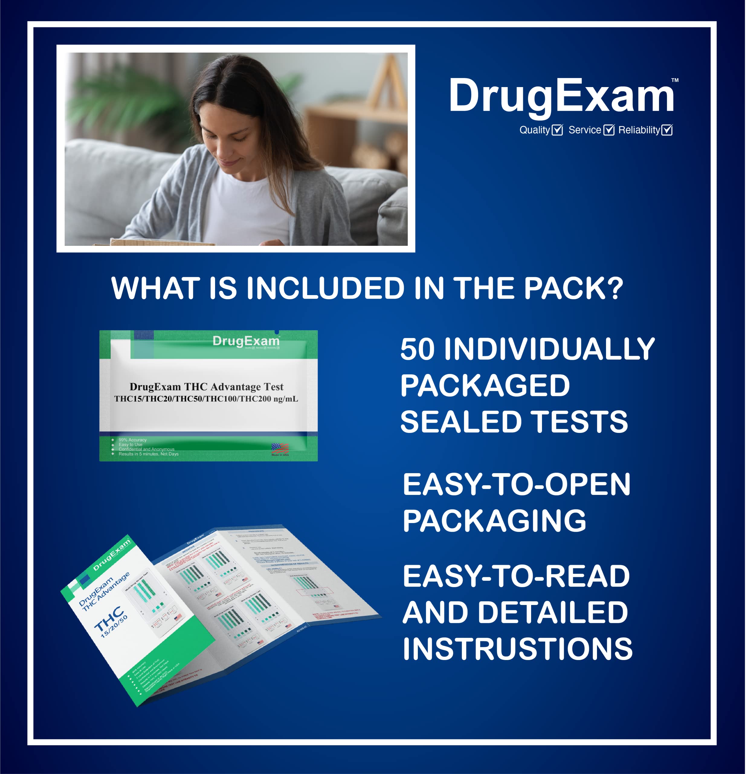 50 Pack DrugExam THC Advantage Made In USA Multi Level