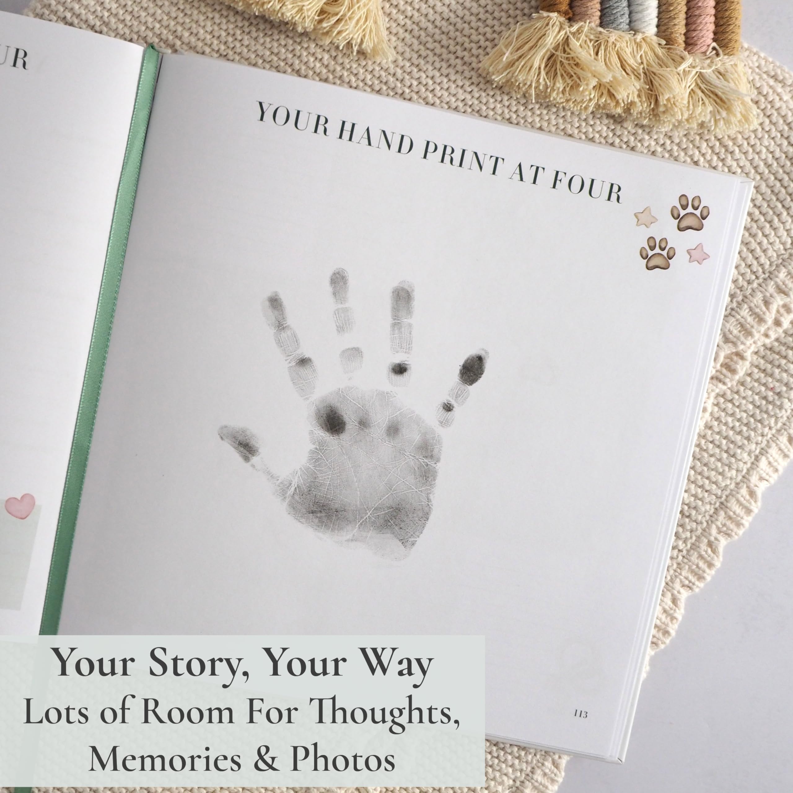 Libro dei ricordi per bambini, diario dei ricordi ad acquerello, per neonata o bambino, 136 pagine, album fotografico e ideale per baby shower e neonati