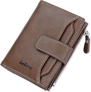 Leather Wallet for Women Durable Bifold Womens Wallets RFID Blocking Credit Card Holder Wallet with Window SD Card Slots and Zipper Coin Purse Pocket (Brown) (HTN-002)
