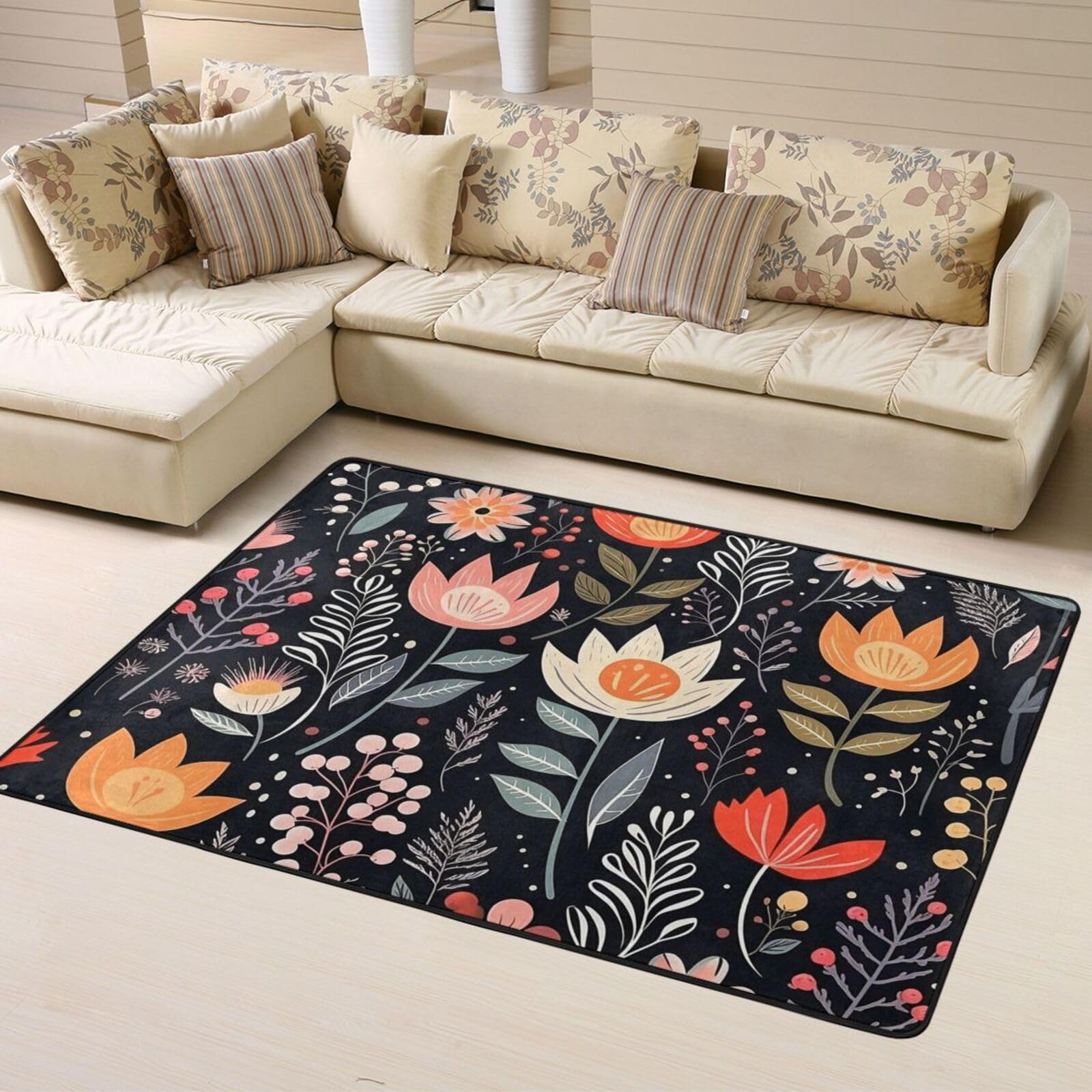 Tapis mignon floral Mexpekil 120x160 cm pour une chambre poétique