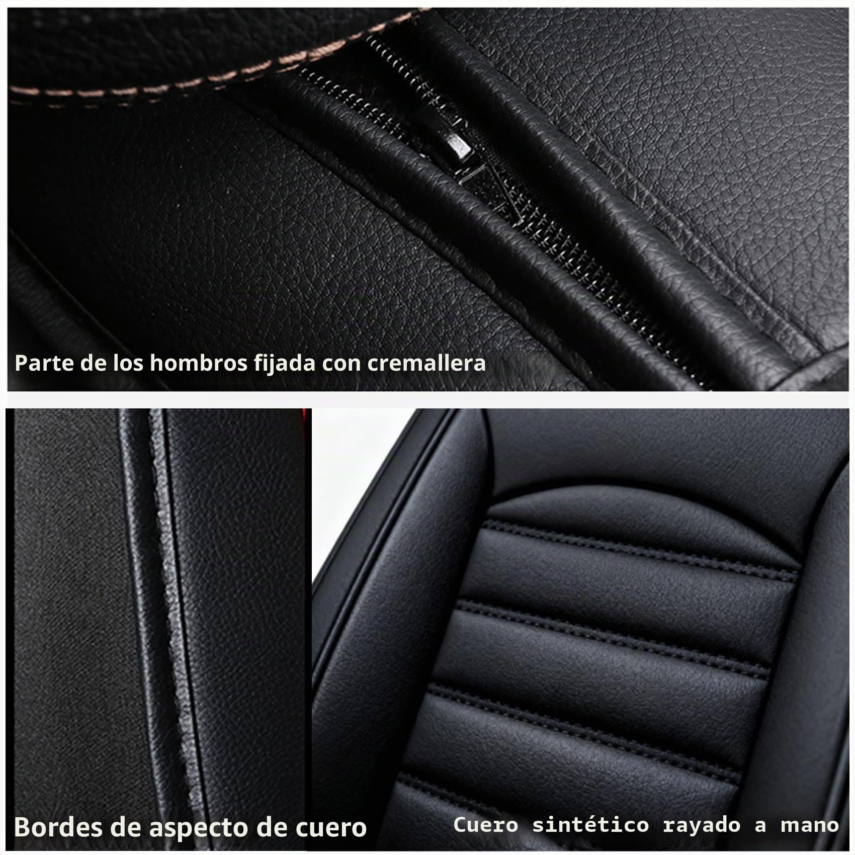 Juego de 2 fundas para asientos delanteros de coche, piel sintética, para VW Amarok Beetle Bora CC Caddy EOS Fox Golf Plus SV Jetta Passat Polo Sharan T-Cross T-Roc Taigo Tiguan Allspace Touran e-Golf