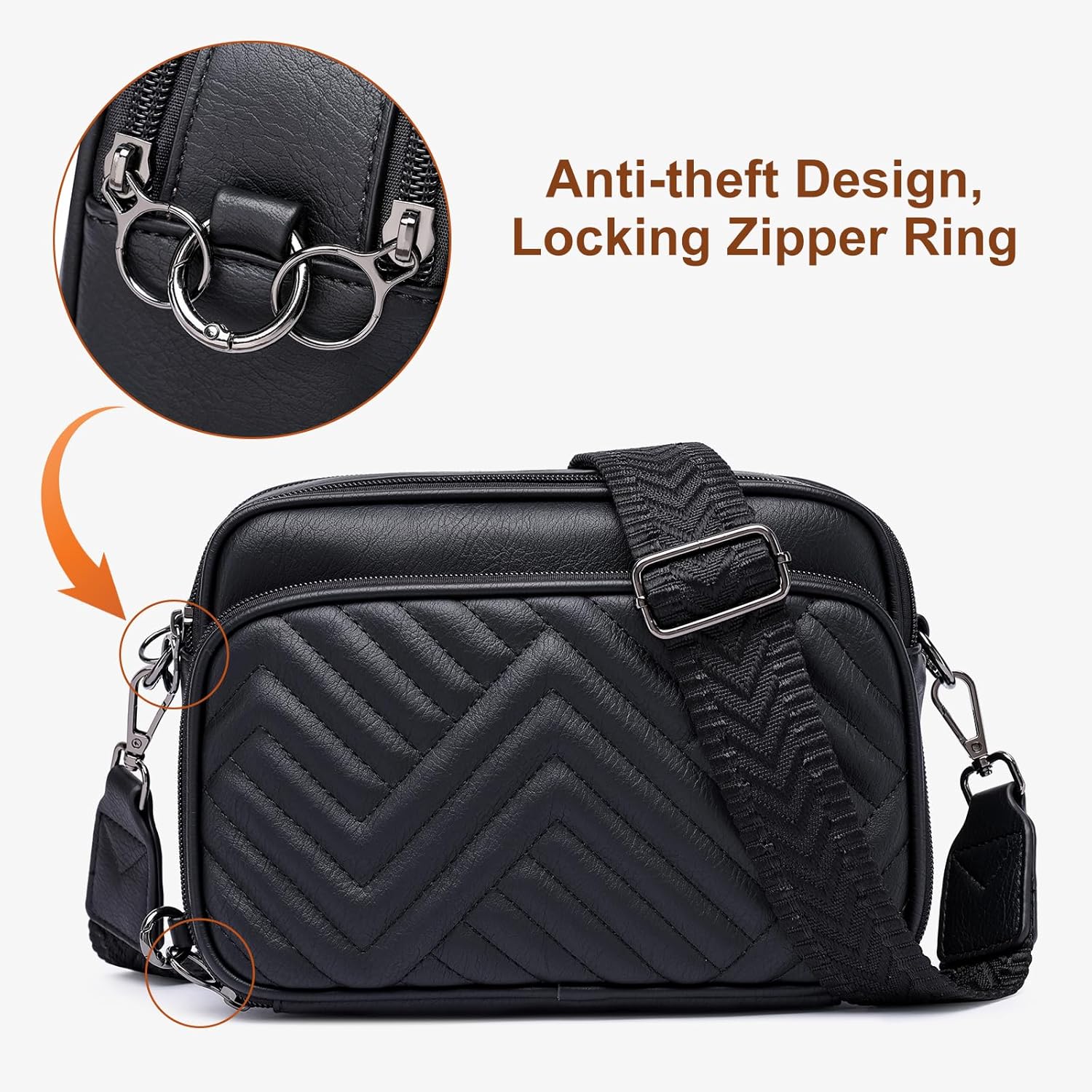 UBORSE Crossbody Purses for Women, Vegan Leather Small Crossbody Handbag, Travel Purse Built in Wallet Shoulder Bags