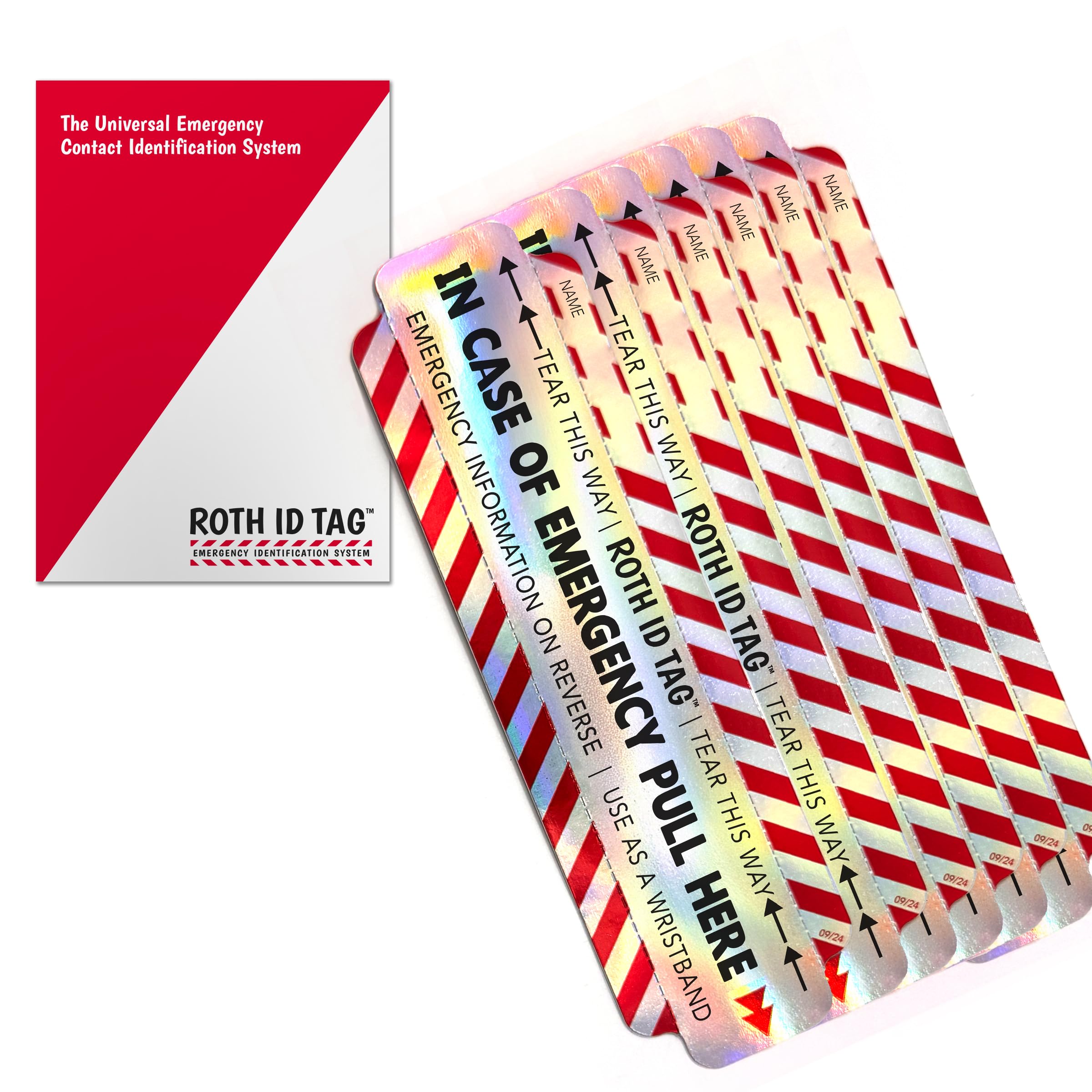 Family ROTH ID TAG™ Kit | Emergency Contact Identification System for Car Seats, Strollers, Wheelchairs, Walkers, and More!