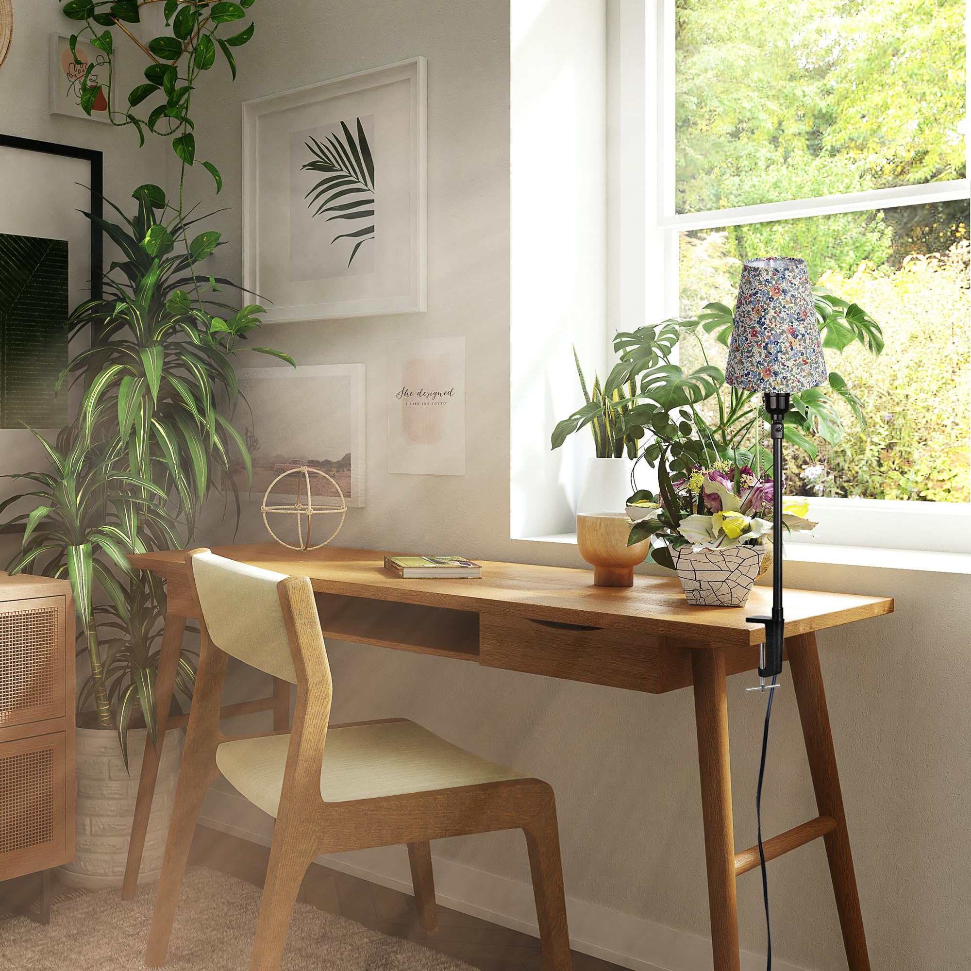 Modern Klemmleuchte,1 Packung Leselampe mit 2,5 m Kabel, Dimmbar Nachttischlampe,Augenpflege Schreibtischlampe für Heimgebrauch Büro, E27 Lampenhalterung - DZ0375D