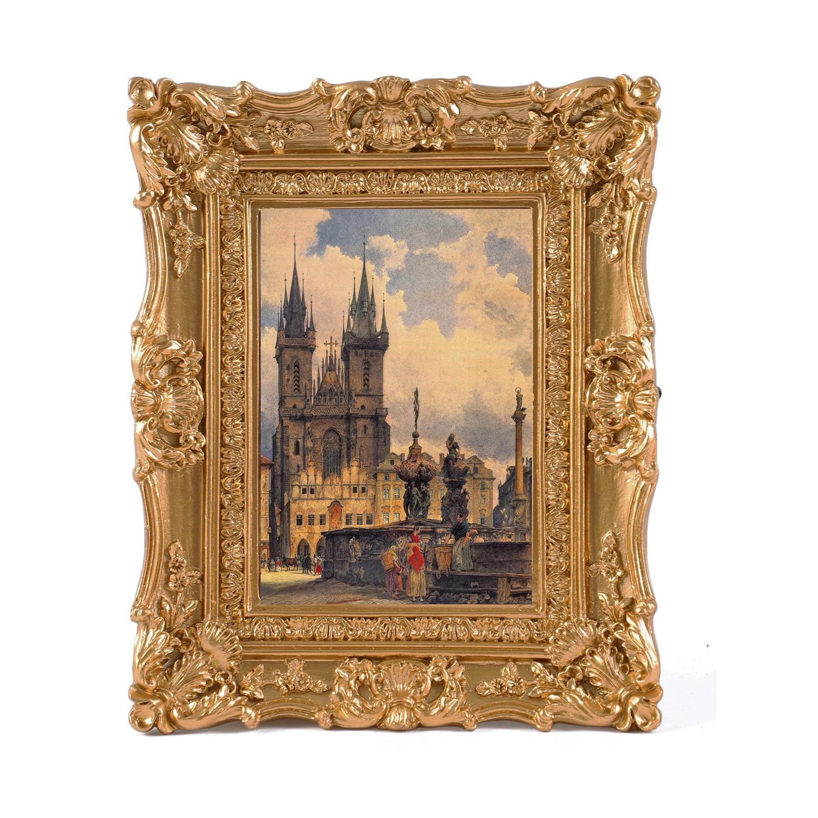SIKOO 2.5x3.5 Vintage Picture Frame Small Antique Ornate Gold Photo Frame with Glass for Table Top and Wall Display Vintage Home Decor Photo Gallery