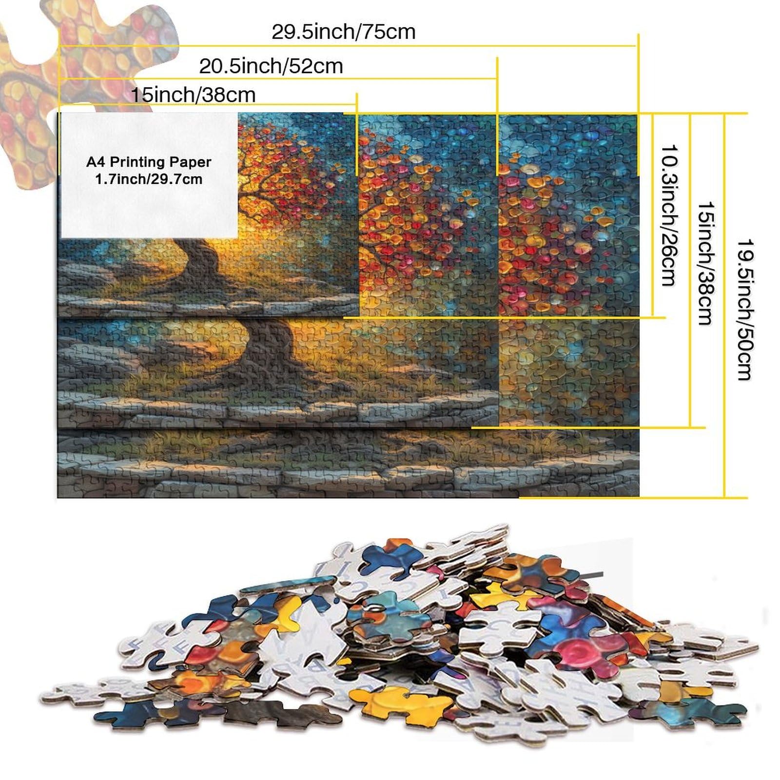 Árbol De La Vida Puzzle Imposible 1000 Piezas – Cartón Reciclado De Alta Calidad | Reto Para Adultos Y Regalo Creativo A Partir De 14 Años (38x26 Cm)
