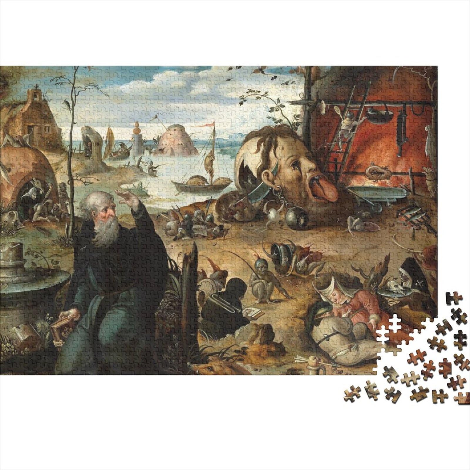 Hieronymus Bosch 1000 Pieces Jigsaw Puzzles Fun Jigsaw Puzzles for Adults Wooden Puzzle 1000 Piece Brain Teaser Game Family Gathering Game Toys 1000pcs