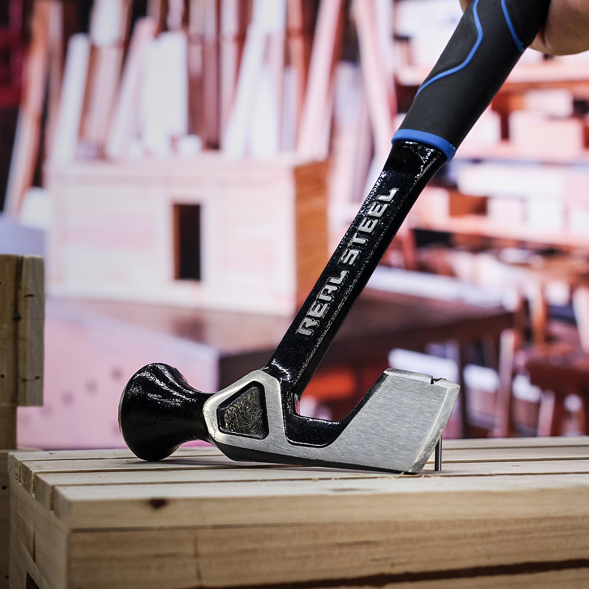 REAL STEEL Drywall Hammer - Roofing Hatchet Tool -4
