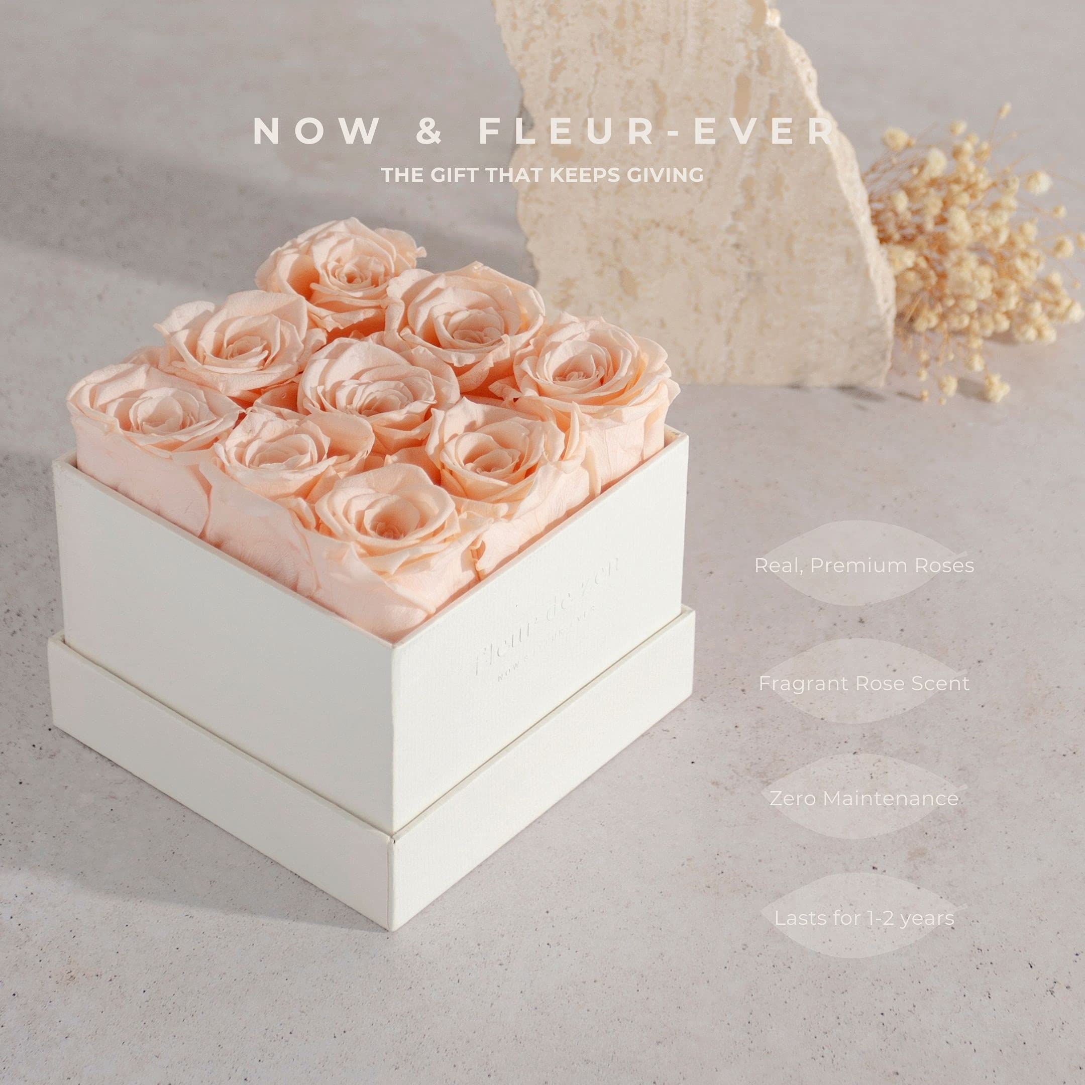 Rose Eterne Fleur De Zen In Scatola, Vere E Conservate, Profumate, Durano Fino A 2 Anni, Regalo Pronto Con Biglietto