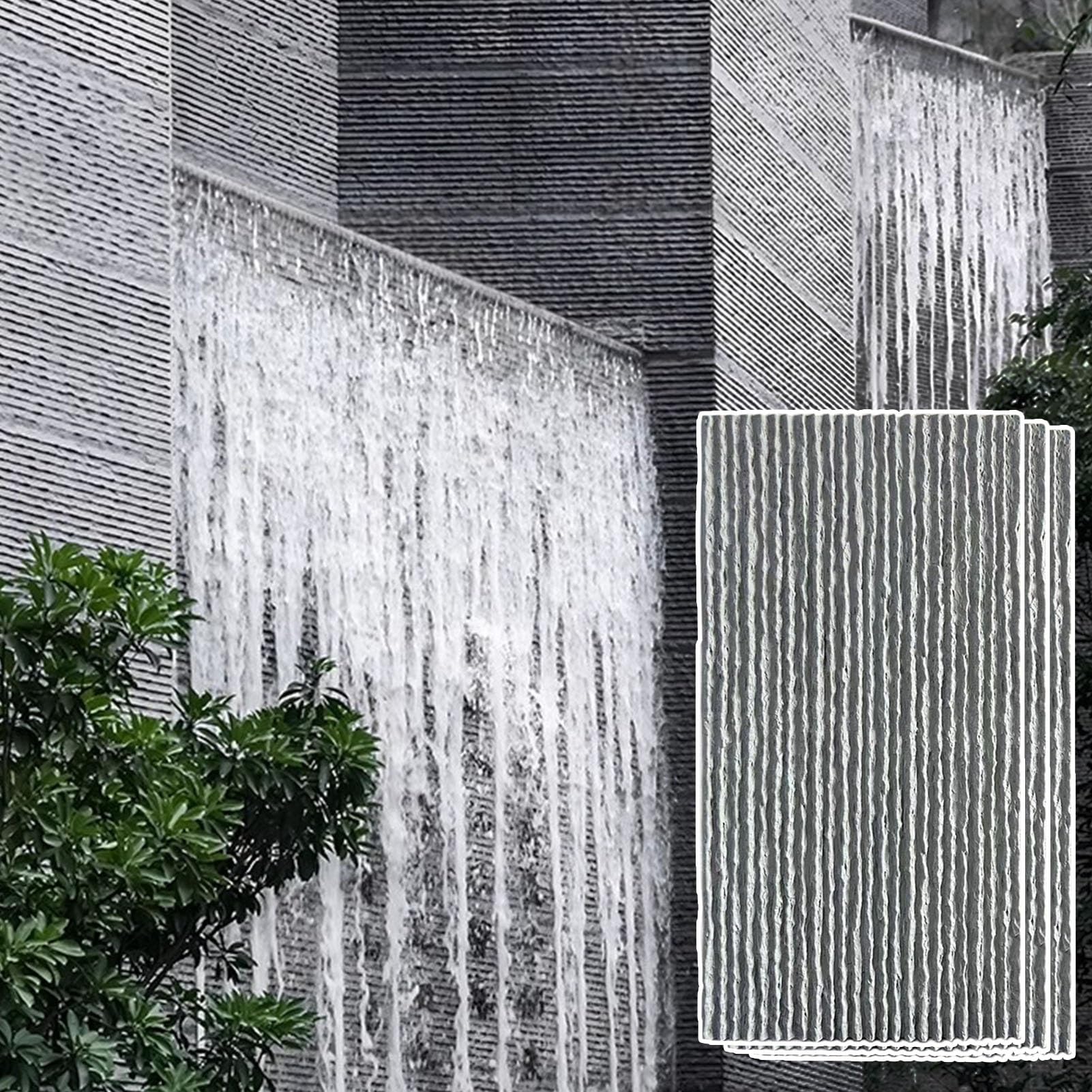 Revestimiento de Pared de Poliuretano Impermeable para Interiores y Exteriores, Revestimiento de Pared de Piedra sintética con Textura Acanalada, Efecto 3D para paisajismo (Gris, 3 Unidades)