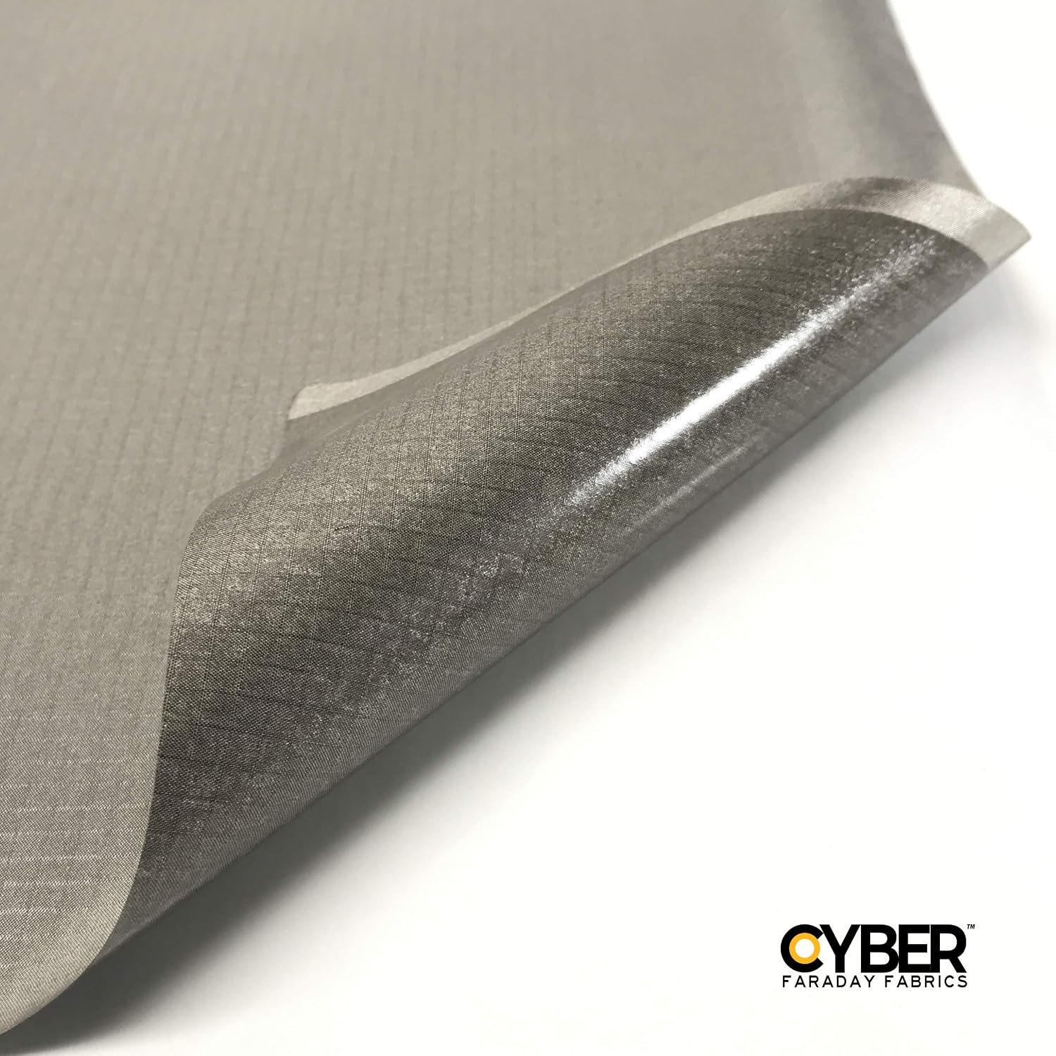 Cyber Faraday Fabric RFID Shielding Nickel Copper Rip-Stop with Conductive Adhesive Roll 50" x 3' Signal Blocking Material