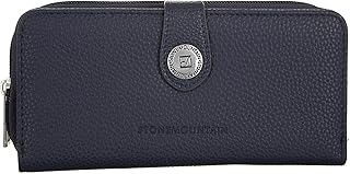 Stone Mountain Ludlow Navy SLG Zip Around Leather Clutch Wallet
