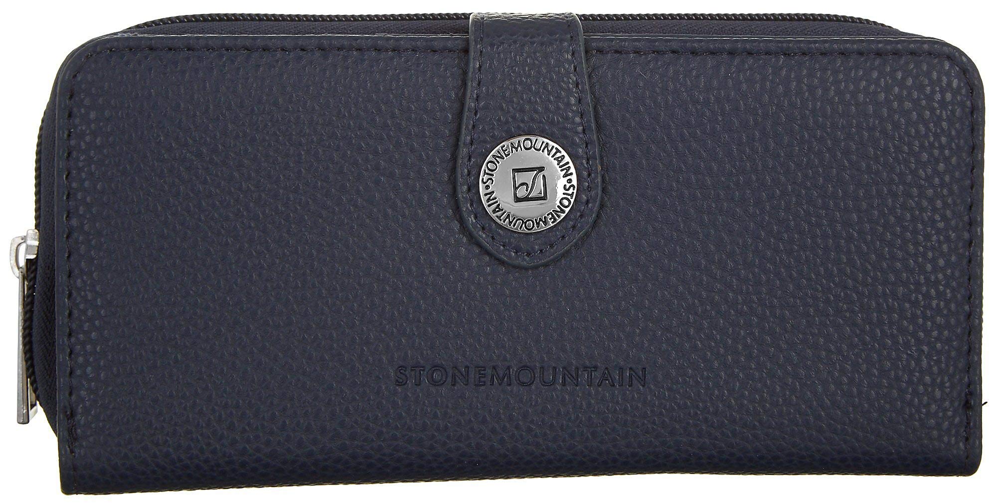 Ludlow Navy SLG Zip Around Leather Clutch Wallet, Navy, One size