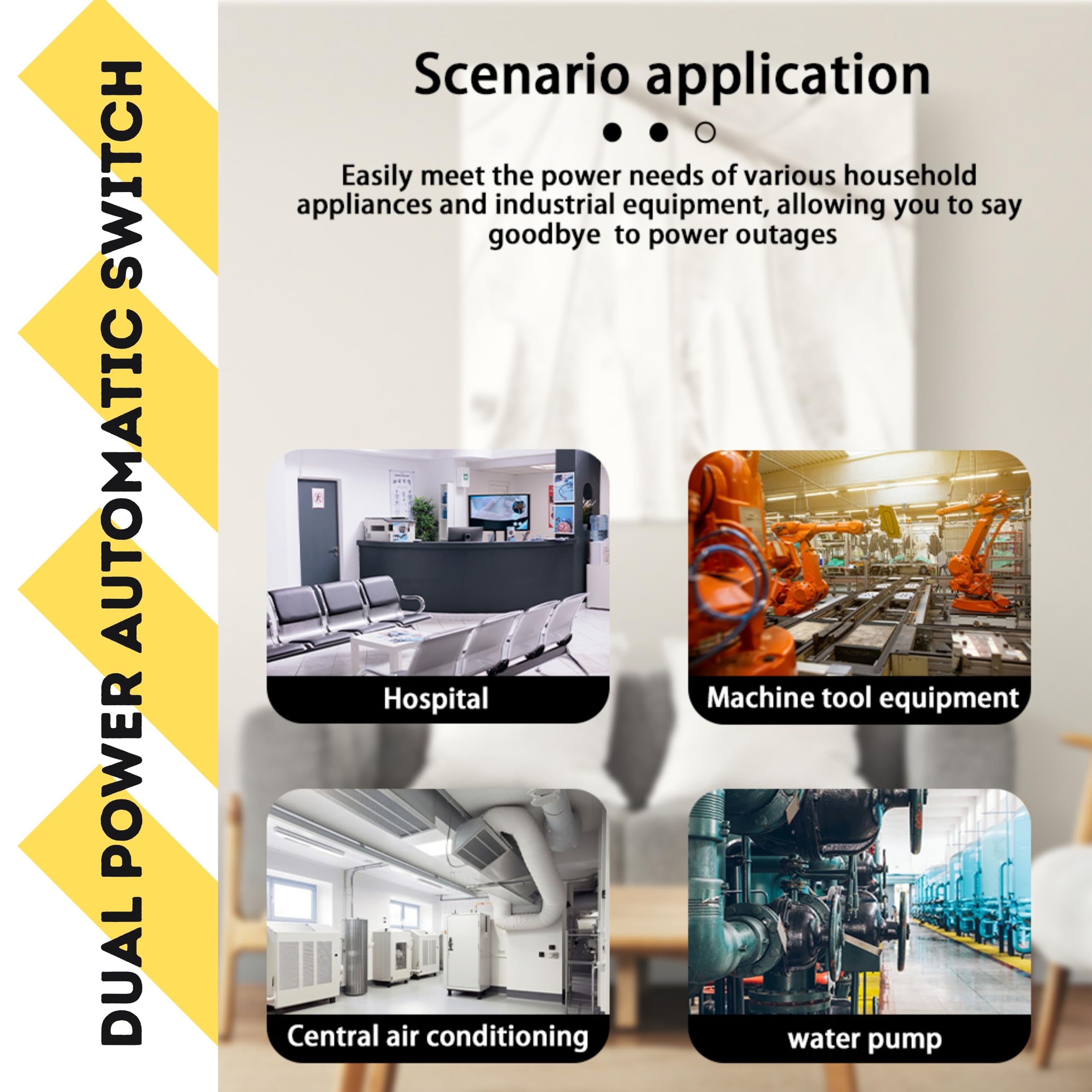 GADITES Automatic Transfer ATS 125A – Single Phase Emergency Power Transfer Switch | Auto Generator Changeover | Backup Power Controller for Home/Business (3 PHASE CHANGE OVER) - Image 4 thumbnail