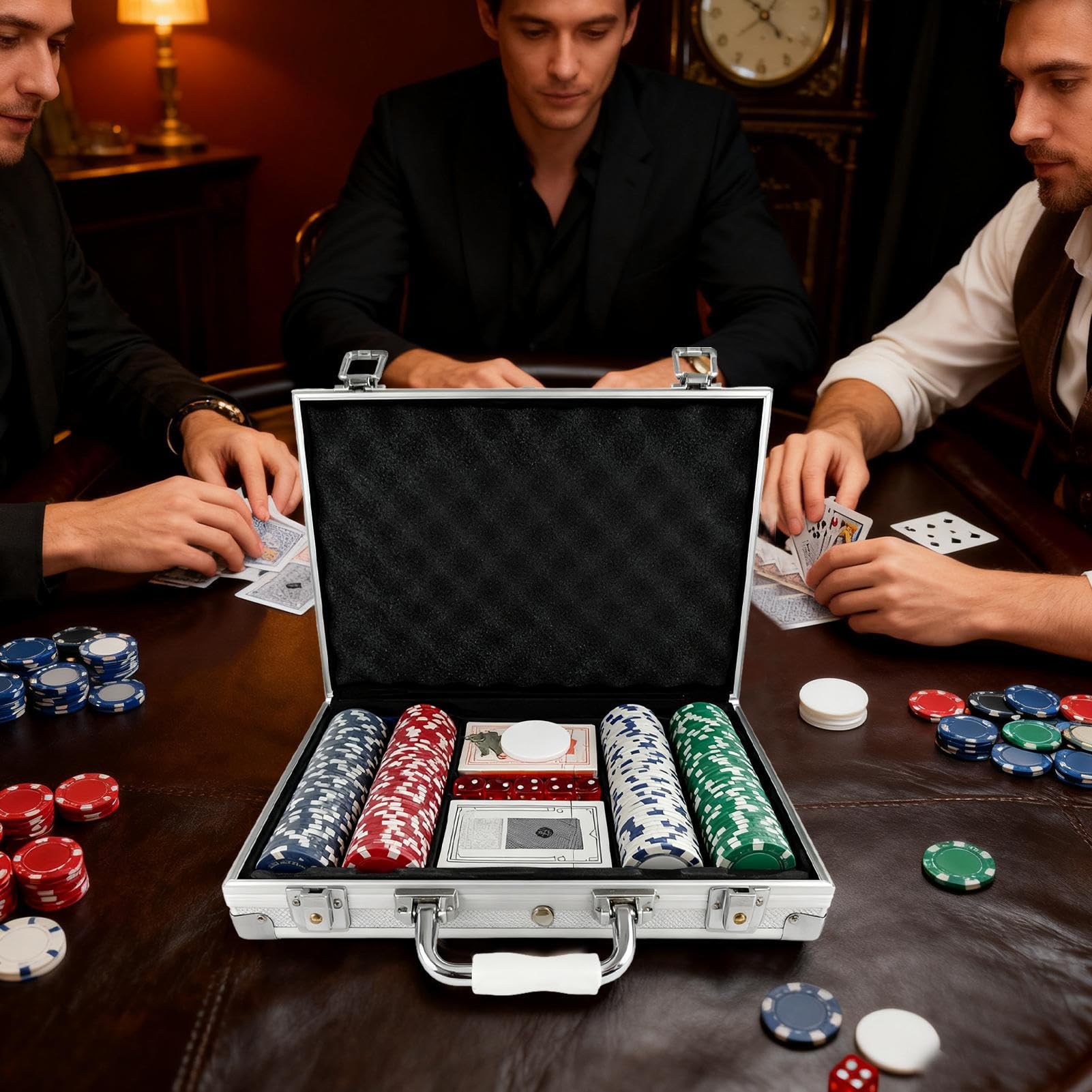 Zestawy Pokerowe Z Walizką Żetony Bez Nominałów Dla Graczy I Entuzjastów | Żetony do gier planszowych i karcianych Na imprezy, do domu, w podróż, rodzinne wieczory, wieczory kawalerskie, poko