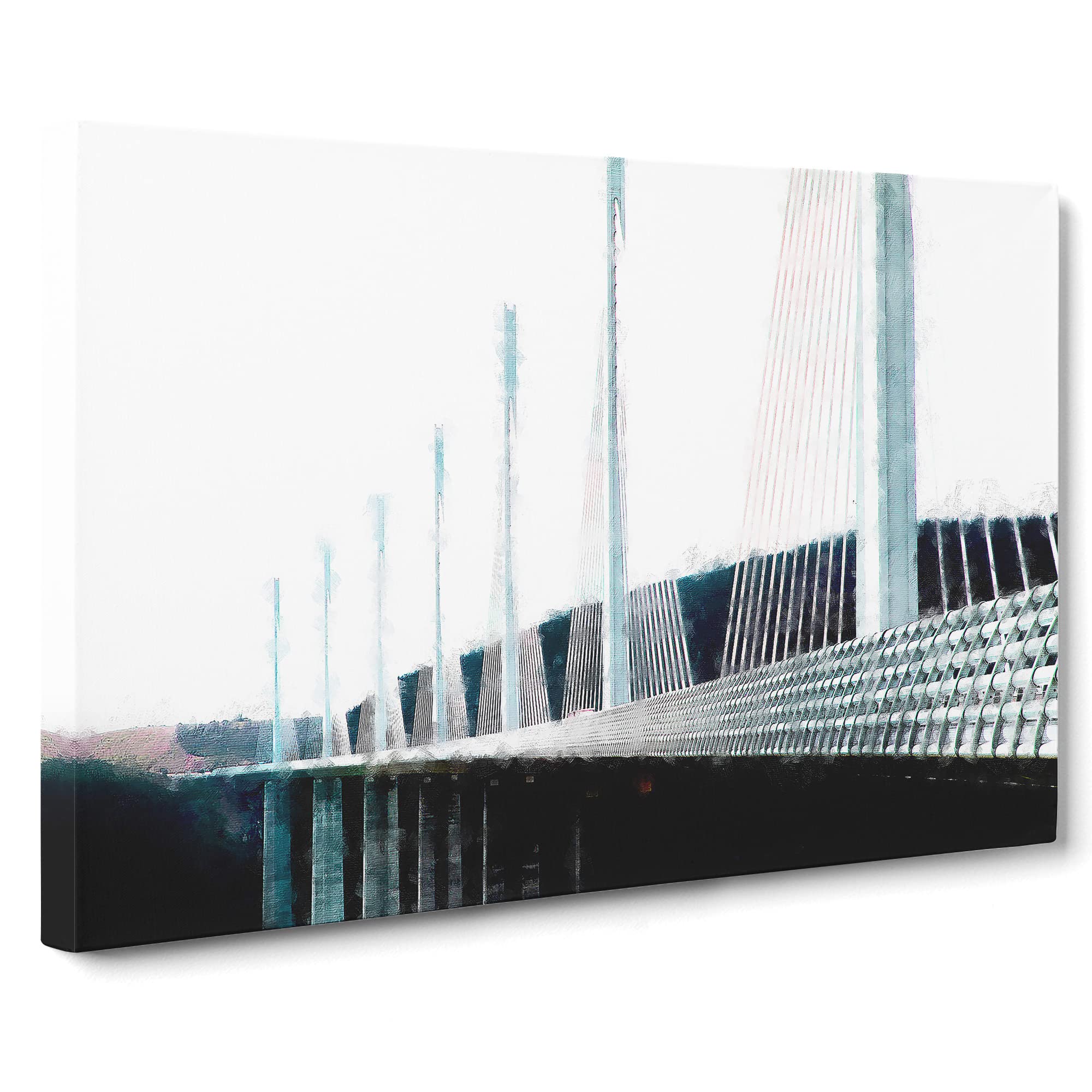 Millau Viaduct Bridge In France Canvas Print, Mixed, 25L x 50W cm