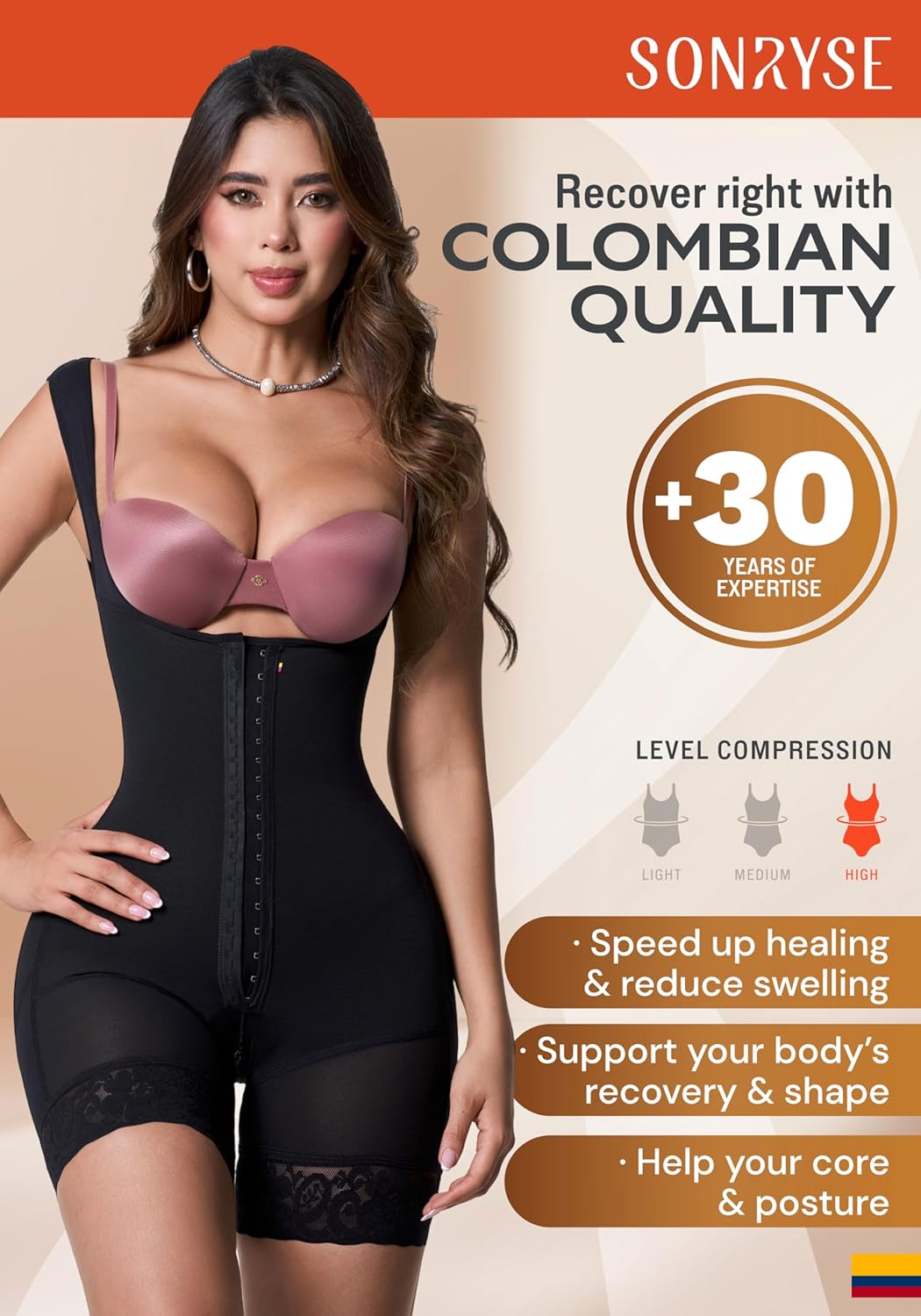 Sonryse Tummy Tuck Compression Garment for Women Fajas Colombianas Reductoras y Moldeadoras Stage 2 Faja - Image 2
