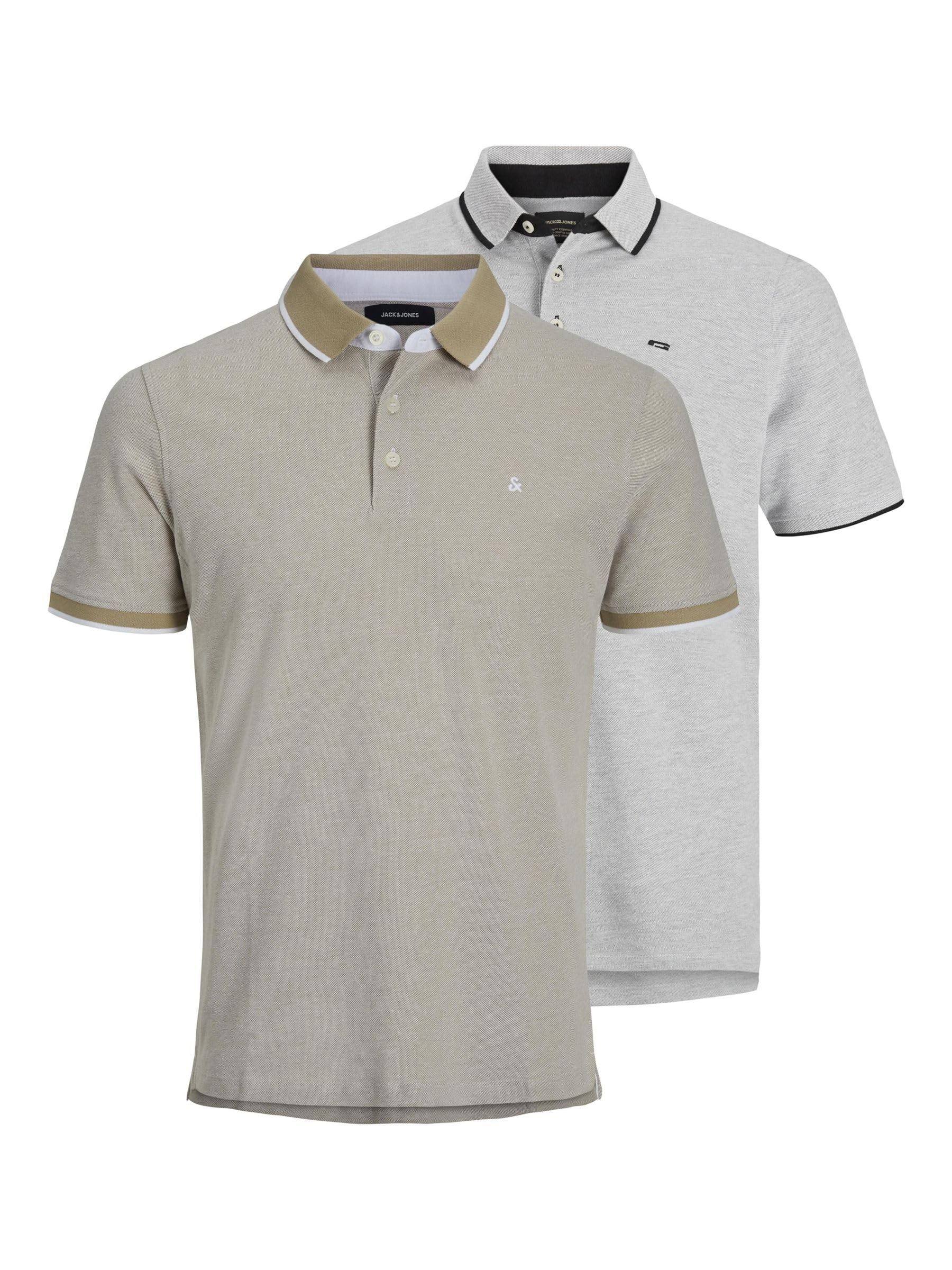 JACK & JONES Mens Jjepaulos 2pk Mp Noos Polo Shirt, Crockery, M UK