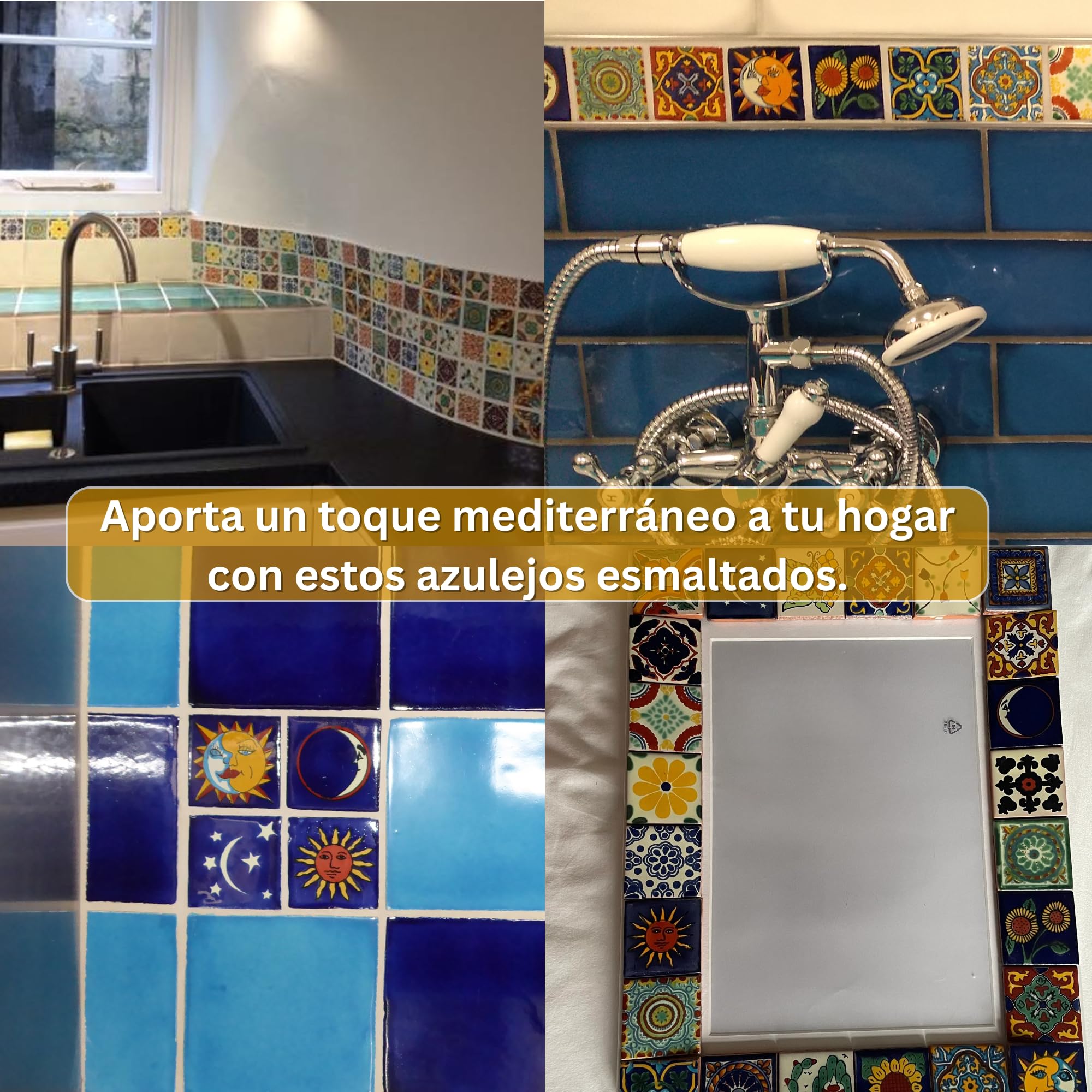 Tumia LAC Azulejos Mexicanos Artesanales de Talavera de 5cm