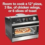 Four à toaster à air numérique Hamilton Beach, noir et acier inoxydable, 1800W, 10 fonctions de cuisson, 4 presets, convient pour une pizza de 12", four de comptoir pour 6 tranches, 31220