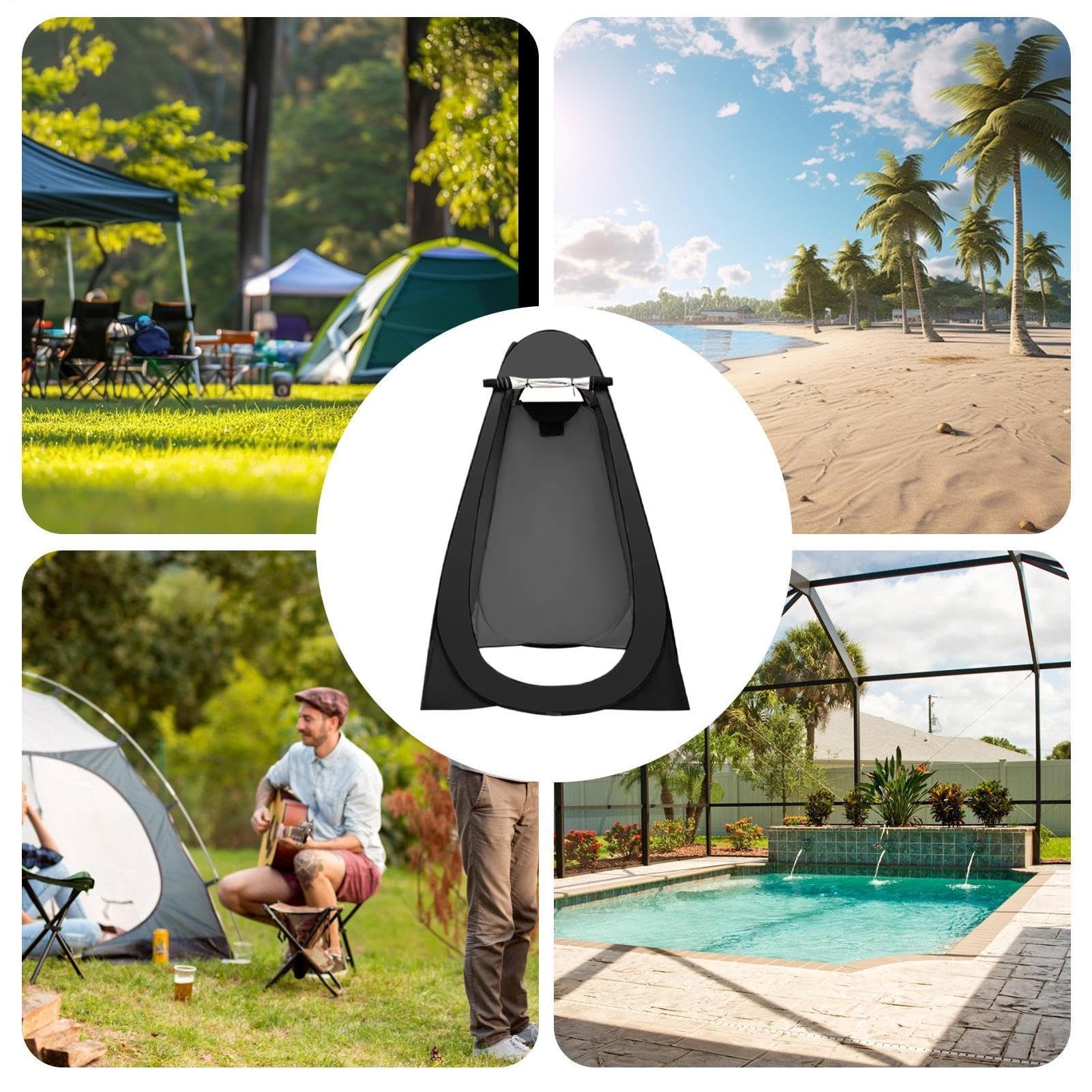 Tenda per la privacy per campeggio, spogliatoio, tenda da doccia all'aperto con finestra di ventilazione, per uomini, donne, adulti, bagno, WC, trasloco, escursioni, viaggi in auto, piscina