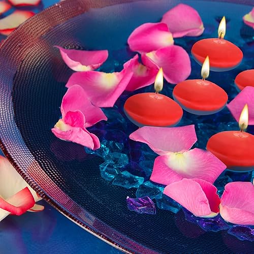 Miniatura 7 de Nuanchu 30 velas flotantes rojas para centros de mesa a granel de 1.5 pulgadas, pequeñas velas votivas flotantes sin perfume, decoración para bodas,