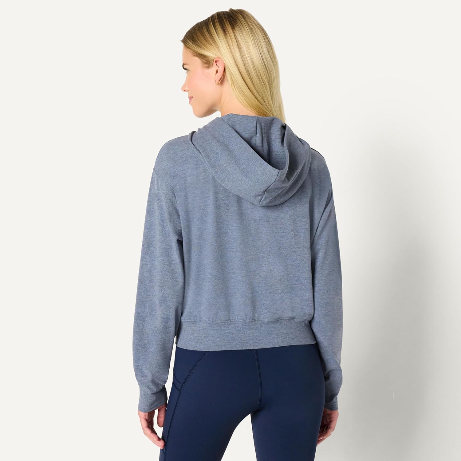 Amazon Essentials Women's Athletic Soft Performance Lightweight Cropped Zip Up Workout Hoodie, Space Dye - Image 3