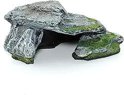 Tocas de Rochas para Peixes e Répteis de Médio Porte | Ornamento de Resina Atóxica para Aquários e Terrários | Pintura Artesanal (G)