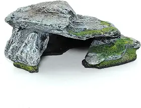 Tocas de Rochas para Peixes e Répteis de Médio Porte | Ornamento de Resina Atóxica para Aquários e Terrários | Pintura Artesanal (G)