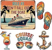 Vista 11 de Kanayu 6 piezas Adhesivos magnéticos para puerta de crucero de aventura grandes, imanes de barco, imanes de ancla, decoración de crucero, imanes