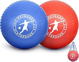 FATEUAER 10 Inch Kickball Set, Playground Ball with Carrying Bag, Dodge Balls for Kids and Adults, Bouncing Sport Handball...