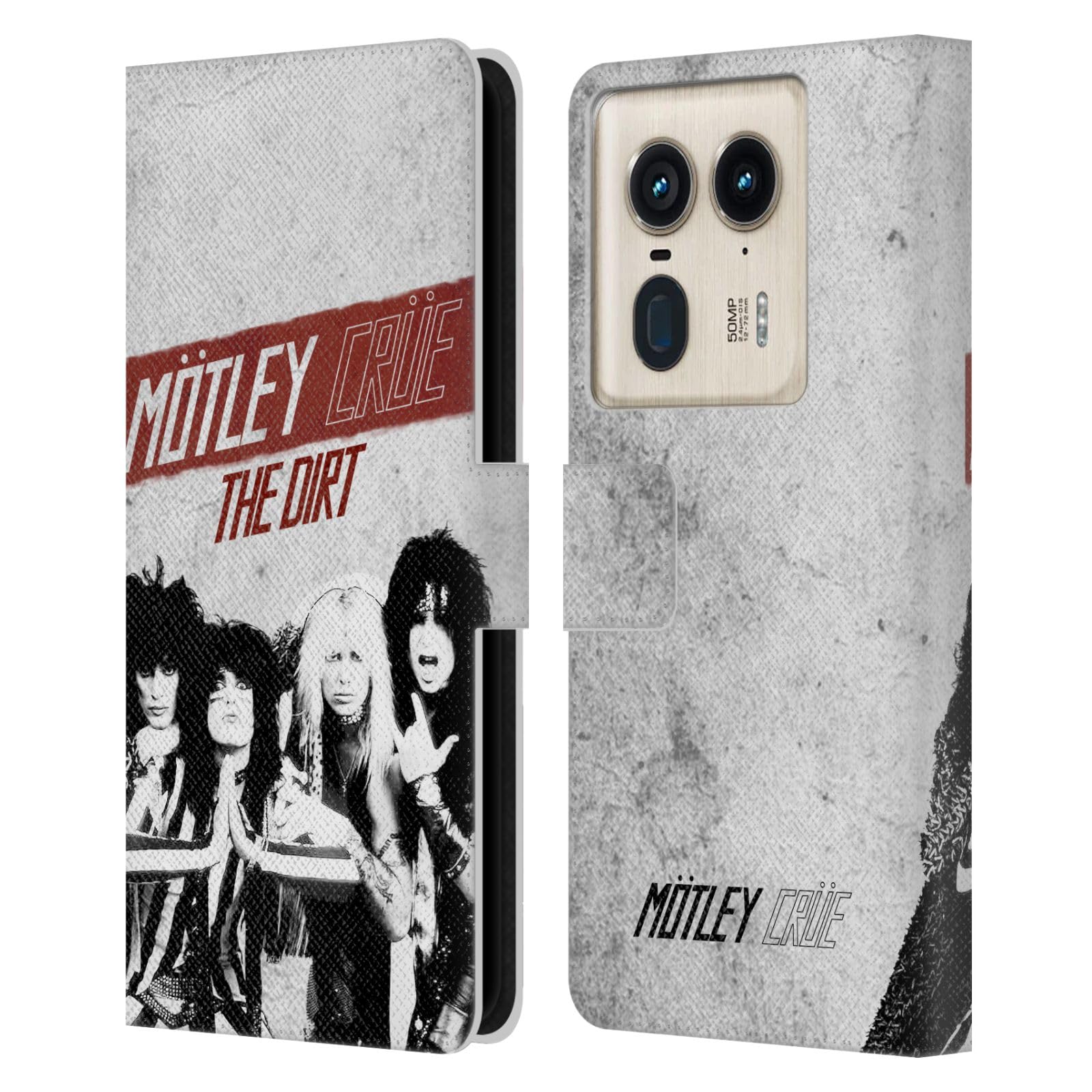 Head Case Designs Officially Licensed Motley Crue The Dirt Key Art Leather Book Wallet Case Cover Compatible with Motorola Edge 50 Ultra/X50 Ultra